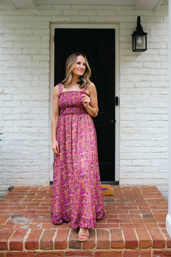 TeriLyn Adams wearing Jaya Smocked Bodice Chiffon Maxi