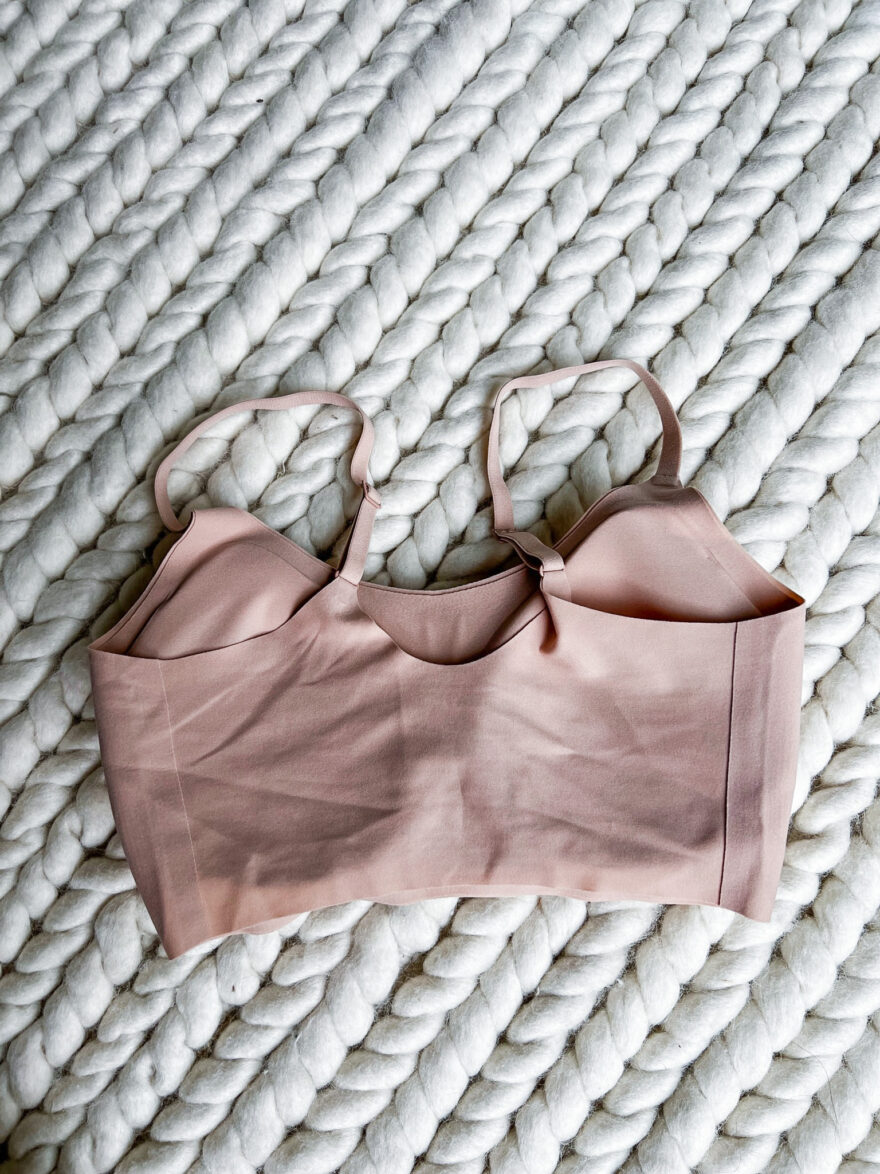 back details of Barely Zero Spaghetti Strap Wireless Bra