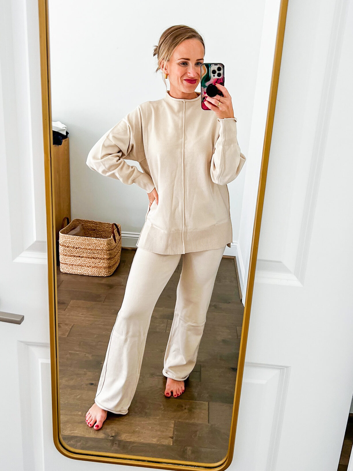 TeriLyn Adams wearing Wide Leg Pants Sweater Set from Amazon Fall Fashion