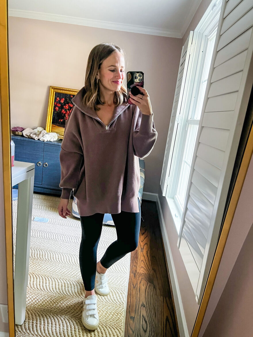 TeriLyn Adams wearing 1/4 Zipper Collar Pullover 