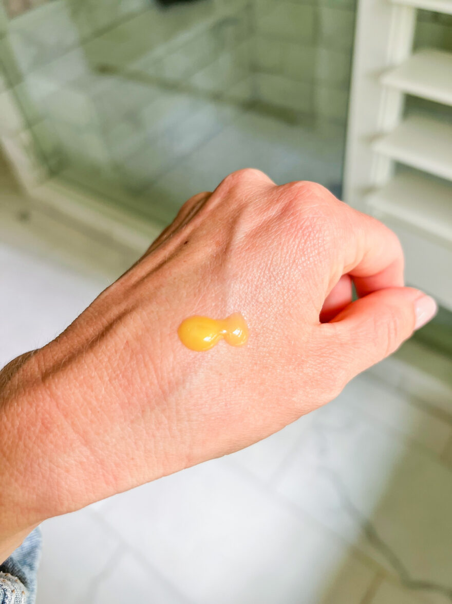 Serum swatch on the back of hand