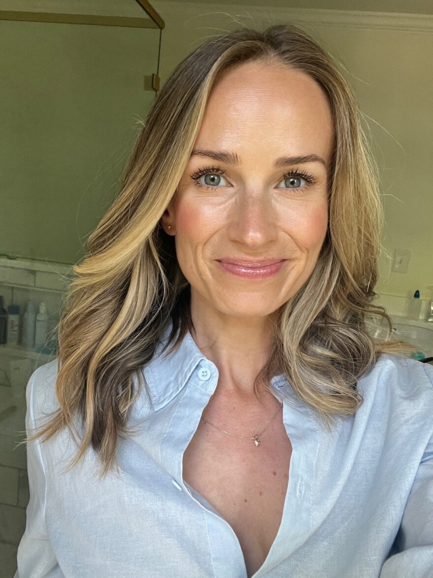 TeriLyn Adams' face wearing ILIA Super Serum Skin Tint