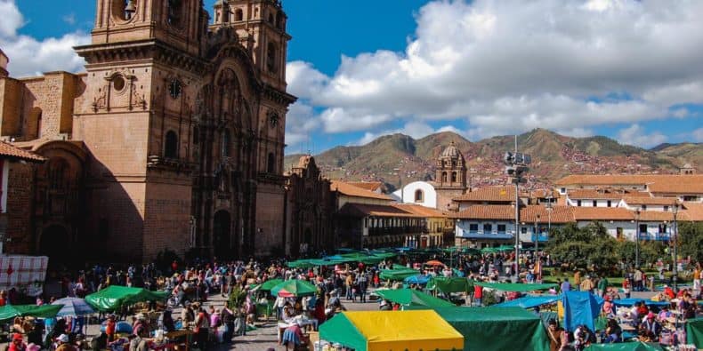 view of Santurantikuy Market Christmas & New Year in Cusco, Peru