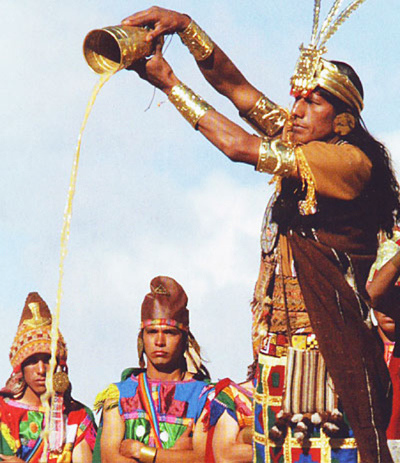 Inti Raymi Festival - Drink being poured