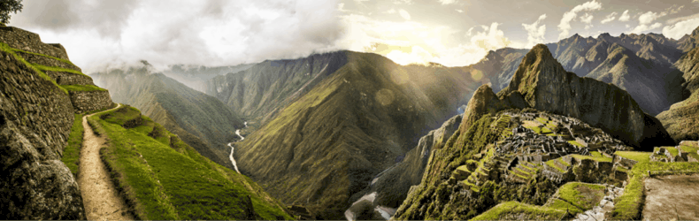 vista panoramica de Machu Picchu