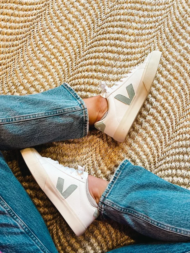 TeriLyn Adams wearing Vejas sneakers - one of the Shoes to Wear with Mom Jeans